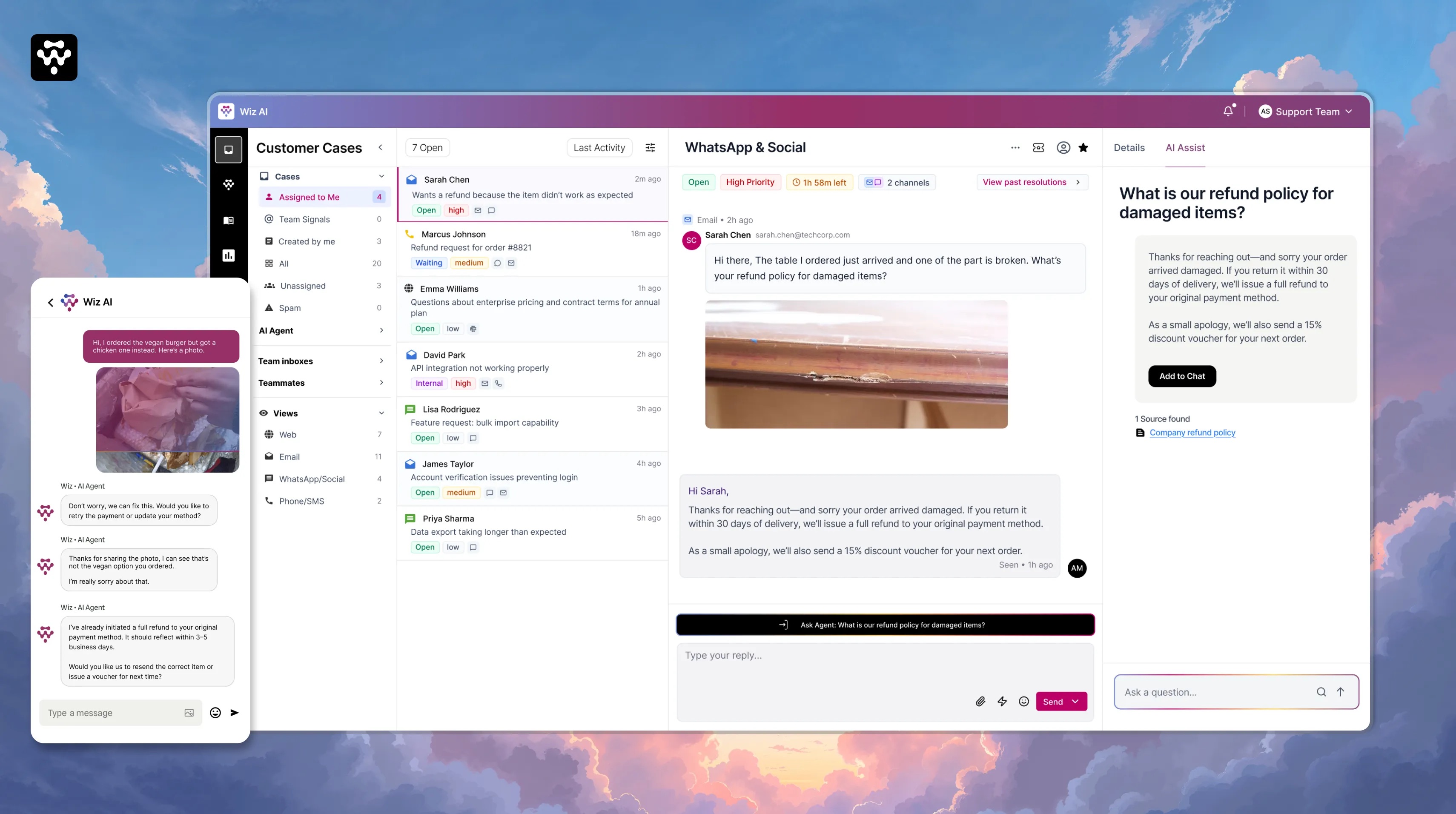 Wiz AI — Connected Workspace UI